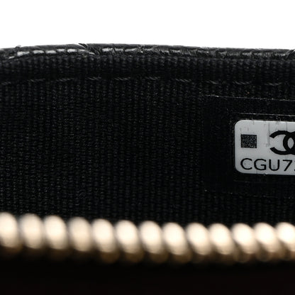 Chanel Caviar Quilted CC Zip Around Card Holder Black 7 of 8