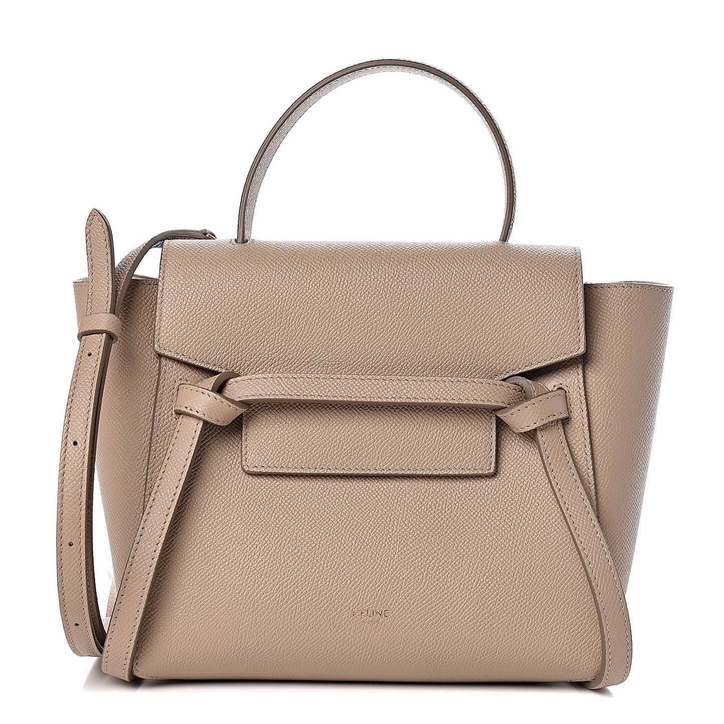 Grained Calfskin Nano Belt Bag Light Taupe