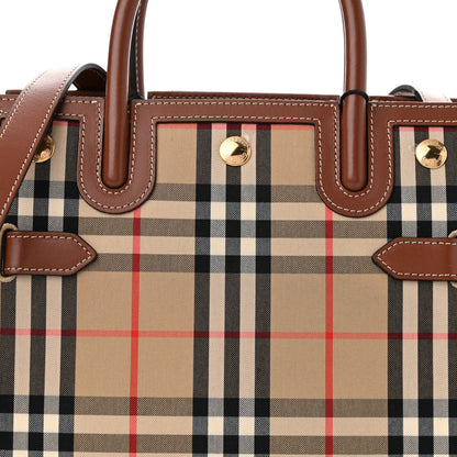 Burberry Calfskin Vintage Check Mini Two Handle Title Bag Archive Beige 7 of 9