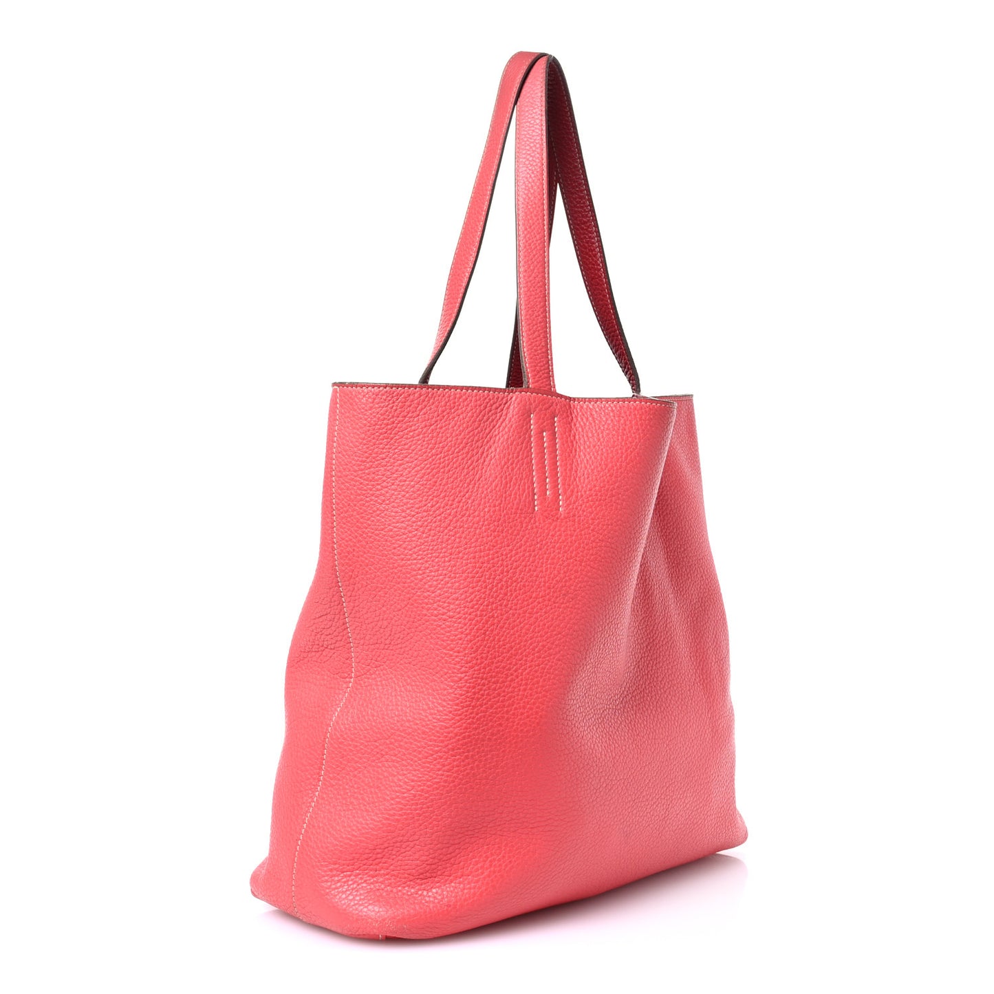 Taurillon Clemence Double Sens Reversible Tote 36 Rubis Bougainvillea