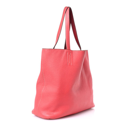 Hermes Taurillon Clemence Double Sens Reversible Tote 36 Rubis Bougainvillea 4 of 18