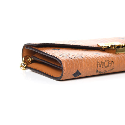 MCM Visetos Large Patricia Wallet On Chain Cognac 7 of 9