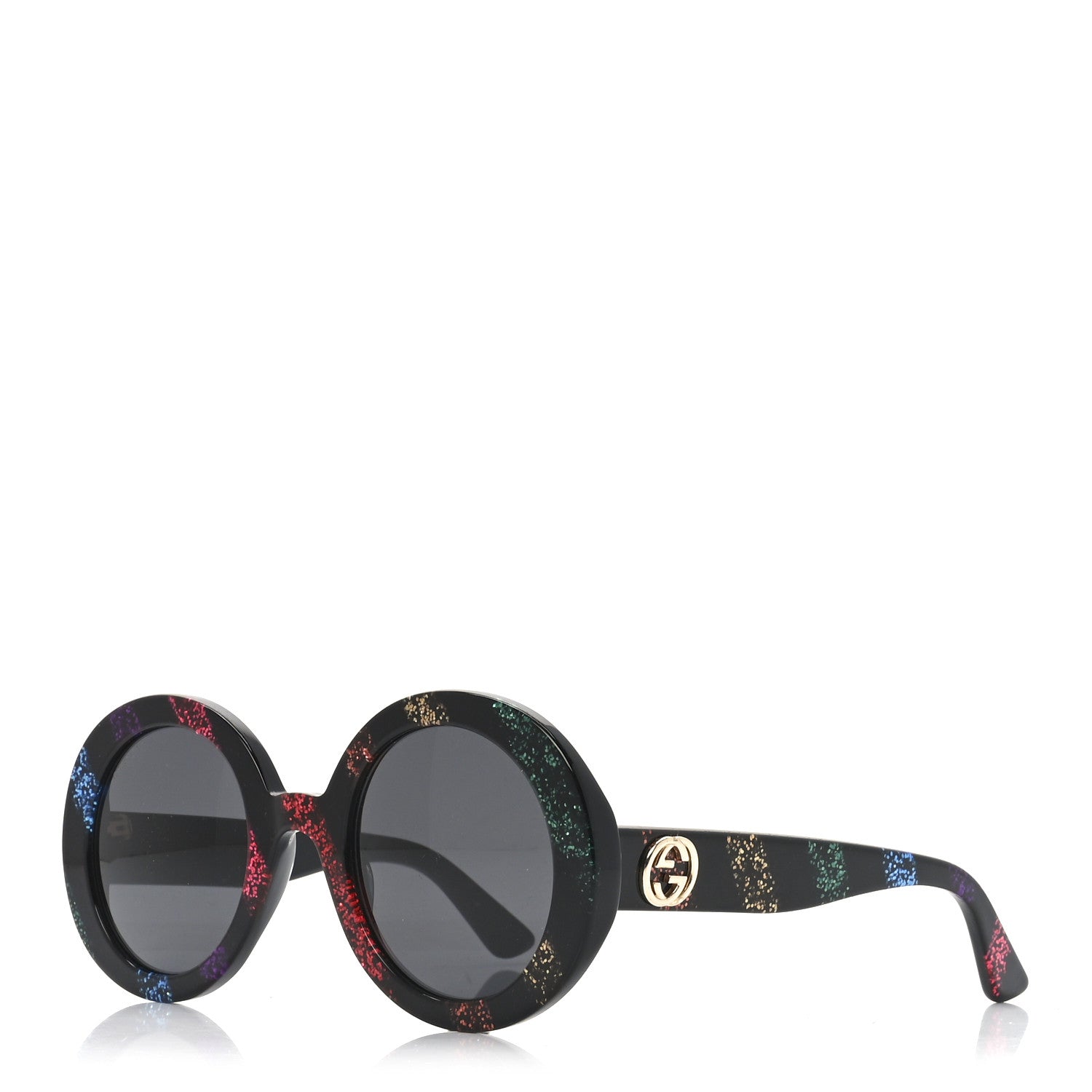 Gucci Acetate Round Glitter GG0319S Sunglasses Rainbow 1 of 7