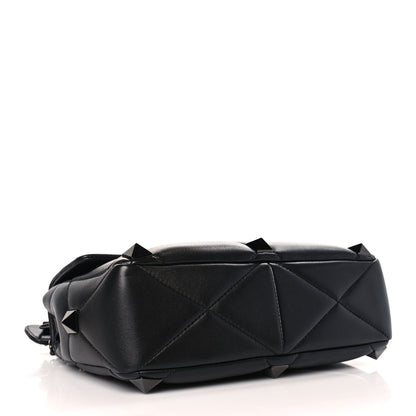 Valentino Garavani Nappa Monochrome Large Roman Stud Shoulder Bag Black 4 of 9
