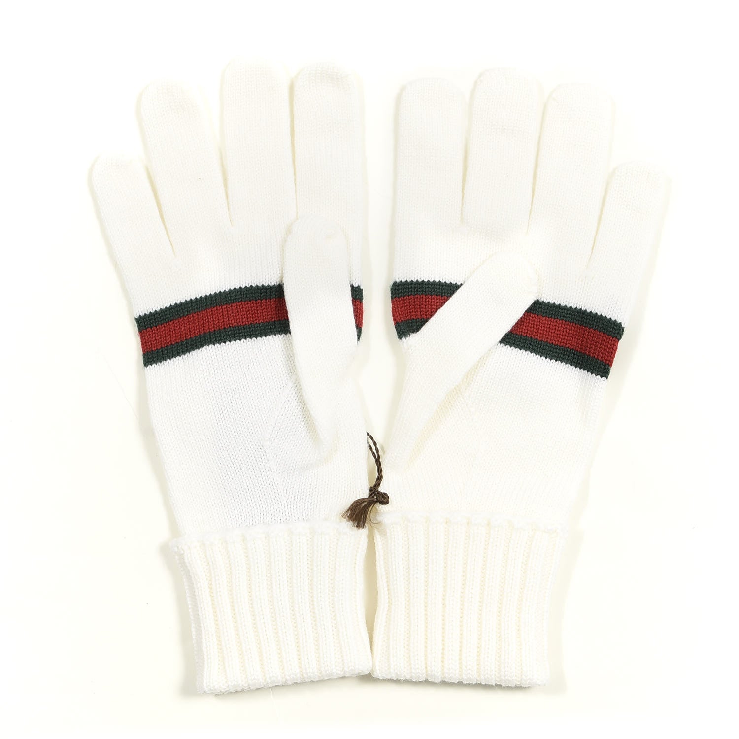 Gucci Wool Web Gloves L White 2 of 3