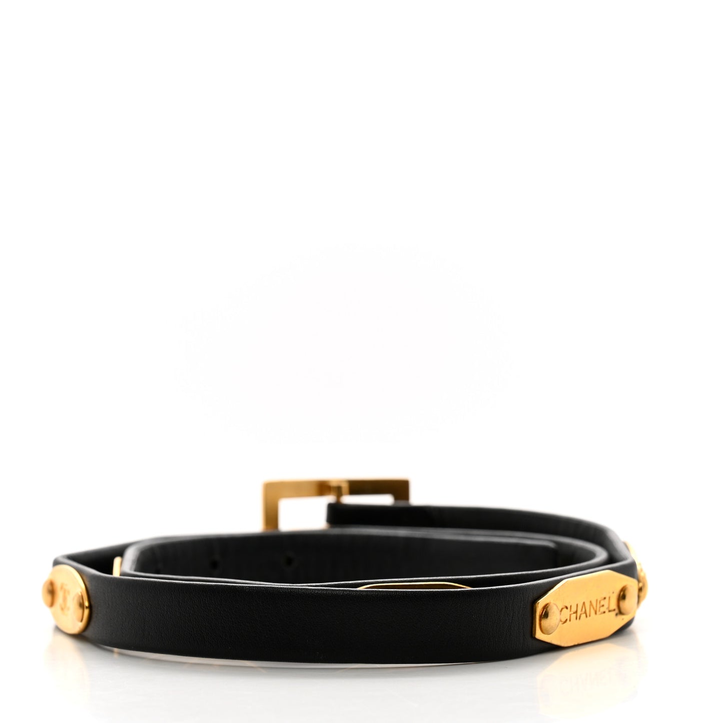 Metal Lambskin Clover Belt 70 28 Gold