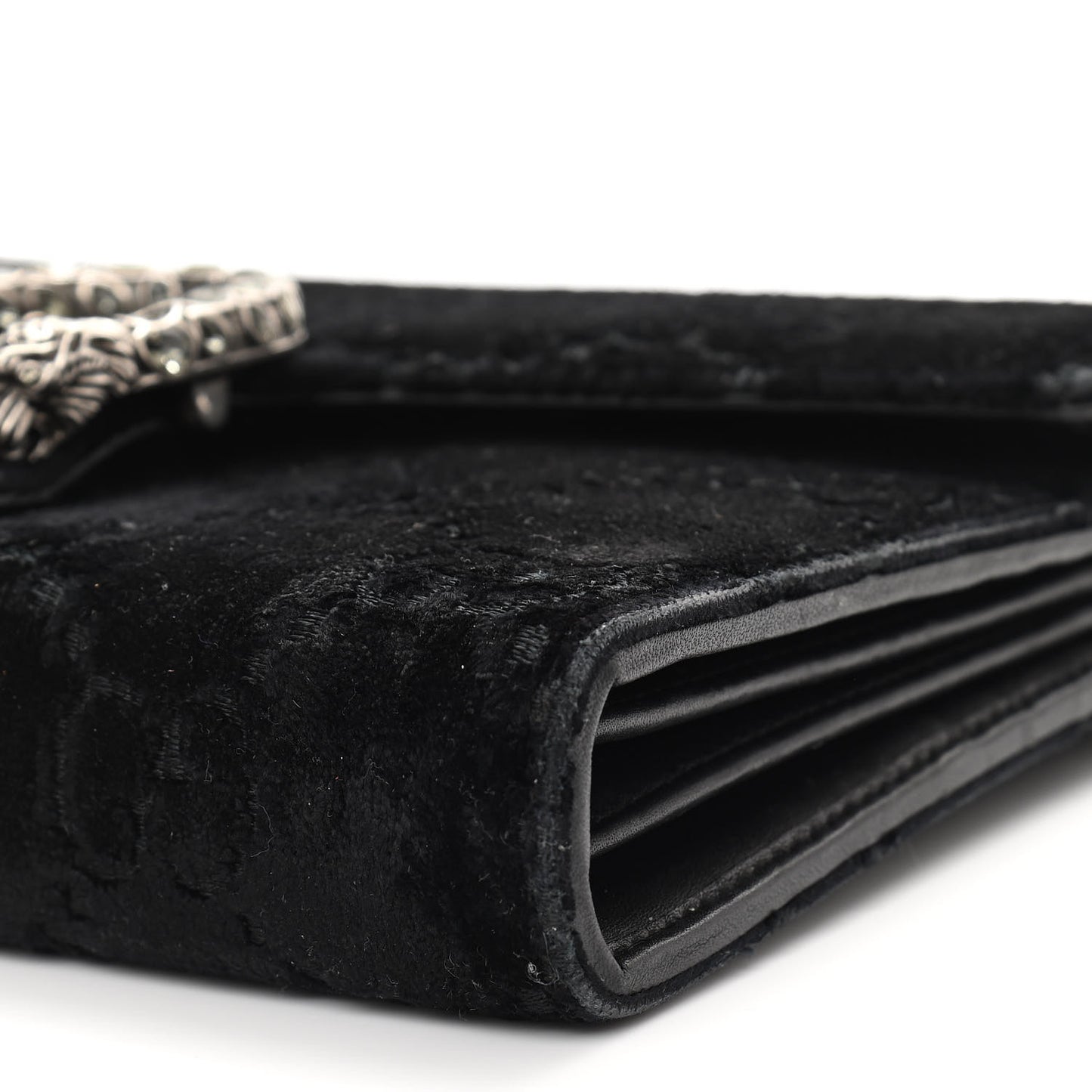 Velvet GG Monogram Mini Dionysus Chain Wallet Black