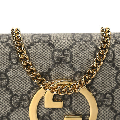 Gucci GG Supreme Monogram Textured Dollar Calfskin Blondie Continental Chain Wallet Beige Ebony New Acero 8 of 11