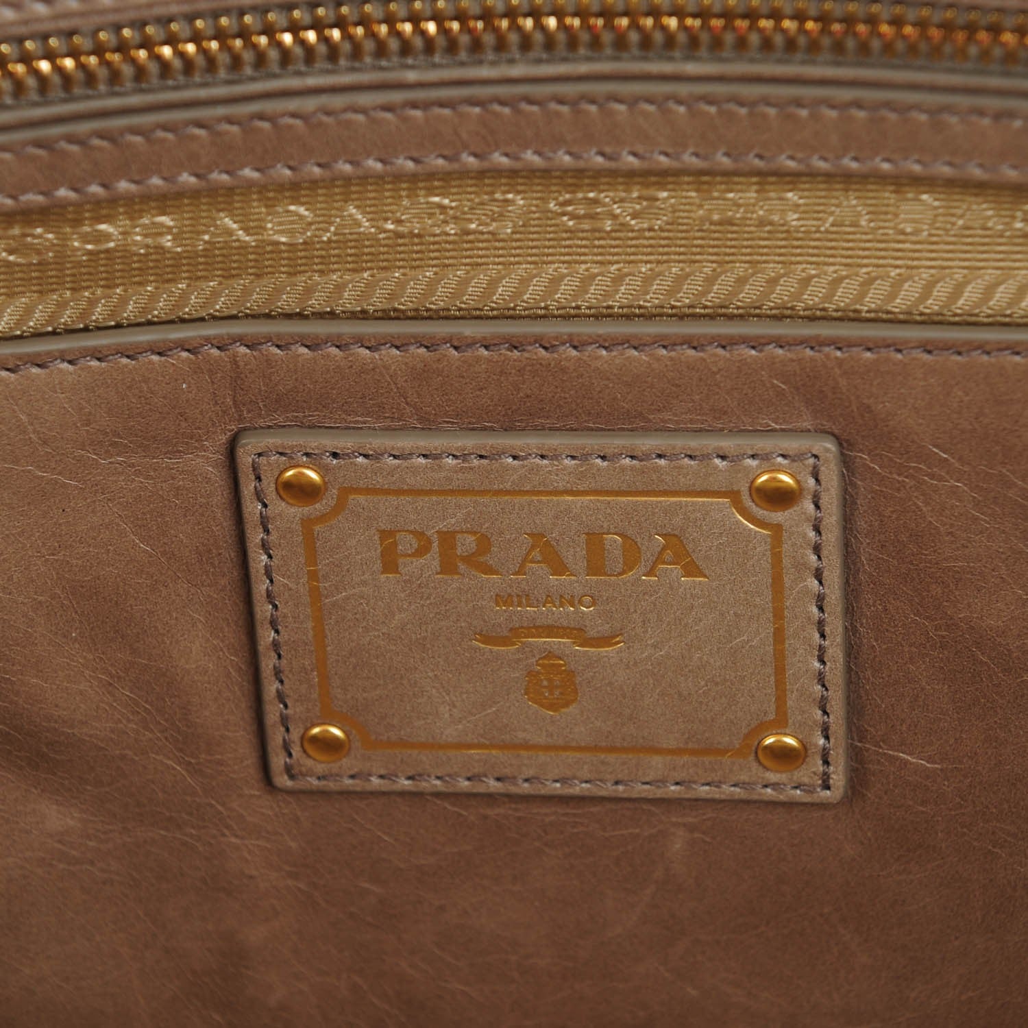 Prada Vitello Shine Satchel Giunco 6 of 8