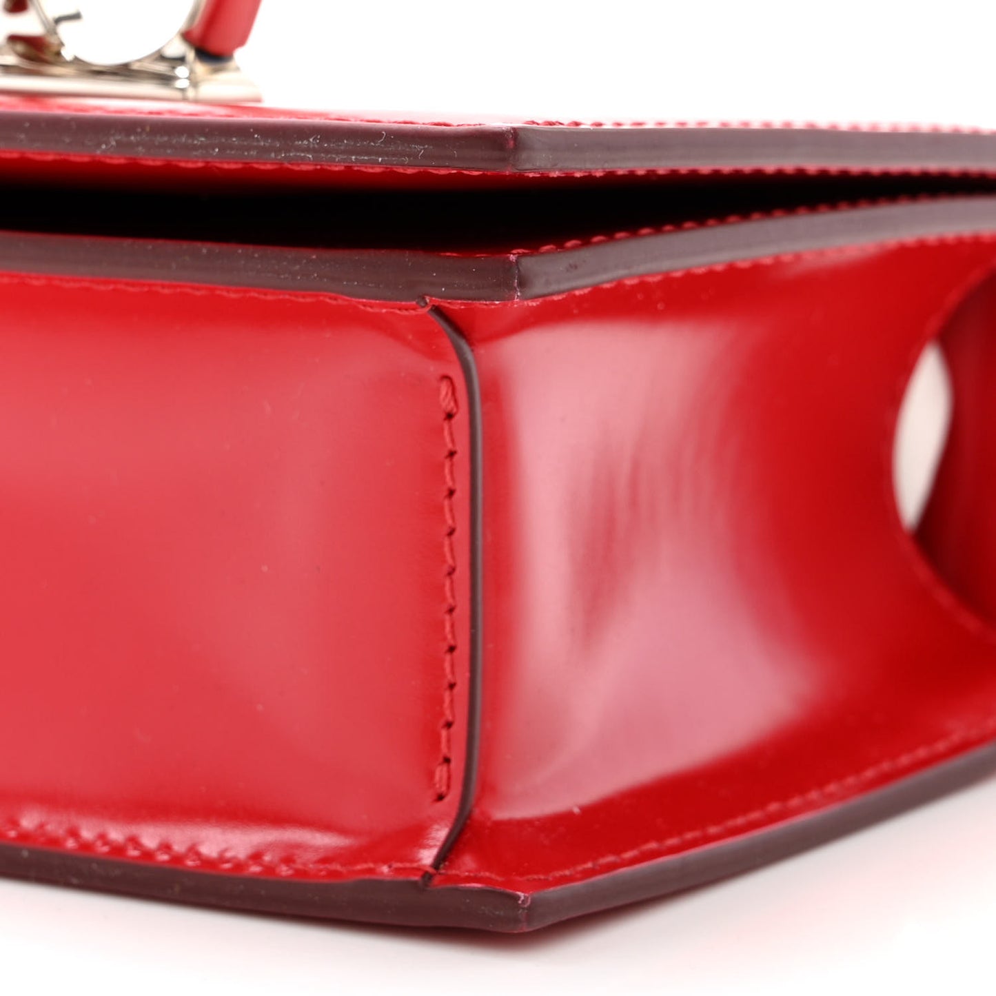 Calfskin Sculptural Knuckle Crossbody Red