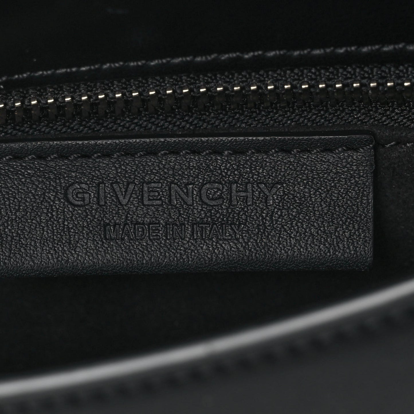 Calfskin Logo Debossed Crossbody Black