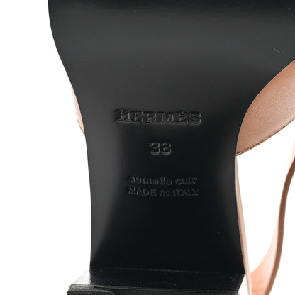 Hermes Calfskin Elbe 60 Sandals 38 Marron Glaise 7 of 10