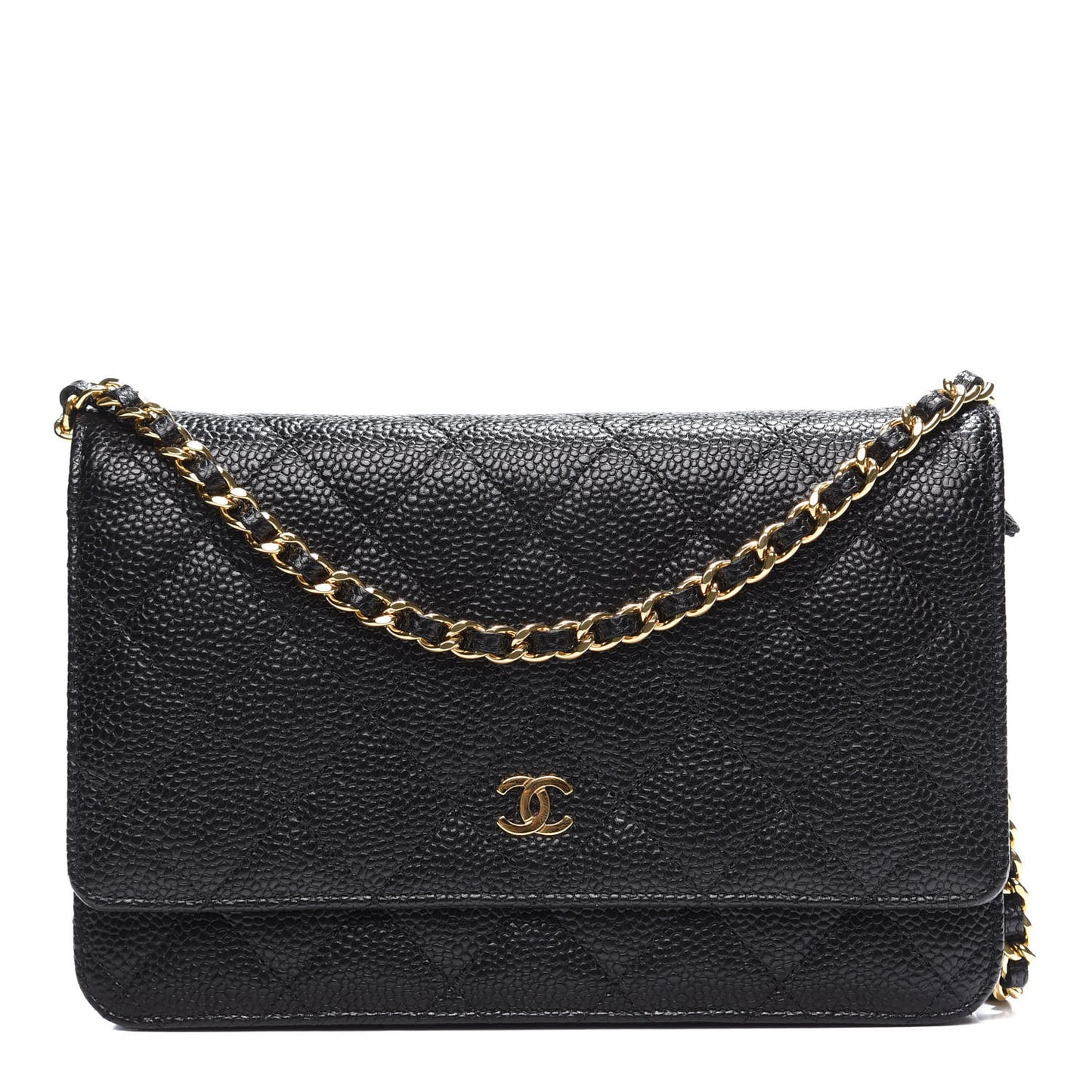 Caviar Quilted Wallet On Chain WOC Black