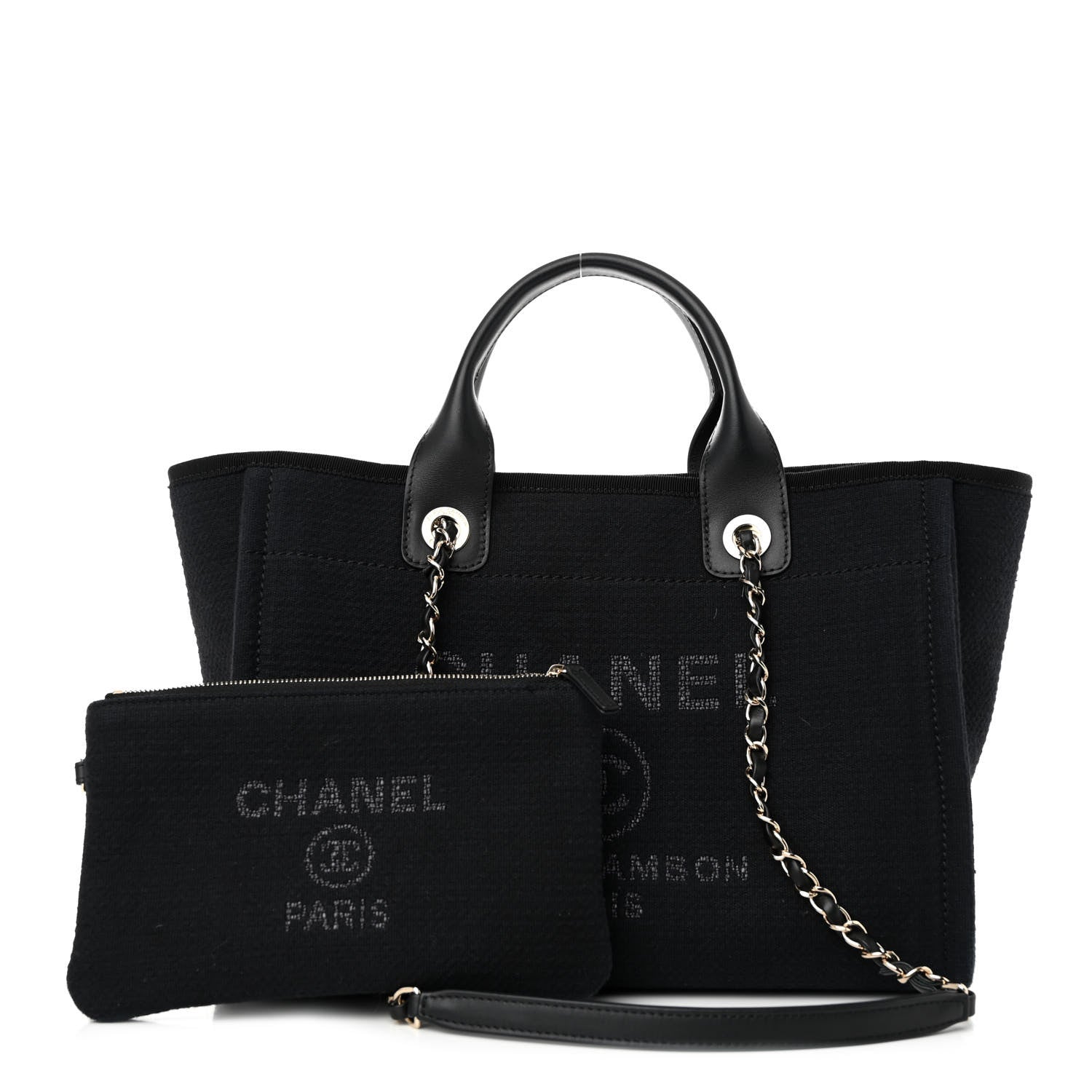 Chanel Mixed Fibers Small Deauville Tote Black 1 of 12