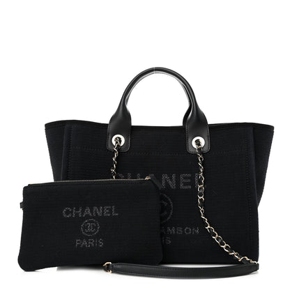 Chanel Mixed Fibers Small Deauville Tote Black 1 of 12
