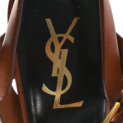 Saint Laurent Calfskin Tribute 75 Platform Sandals 39 Amber 7 of 8