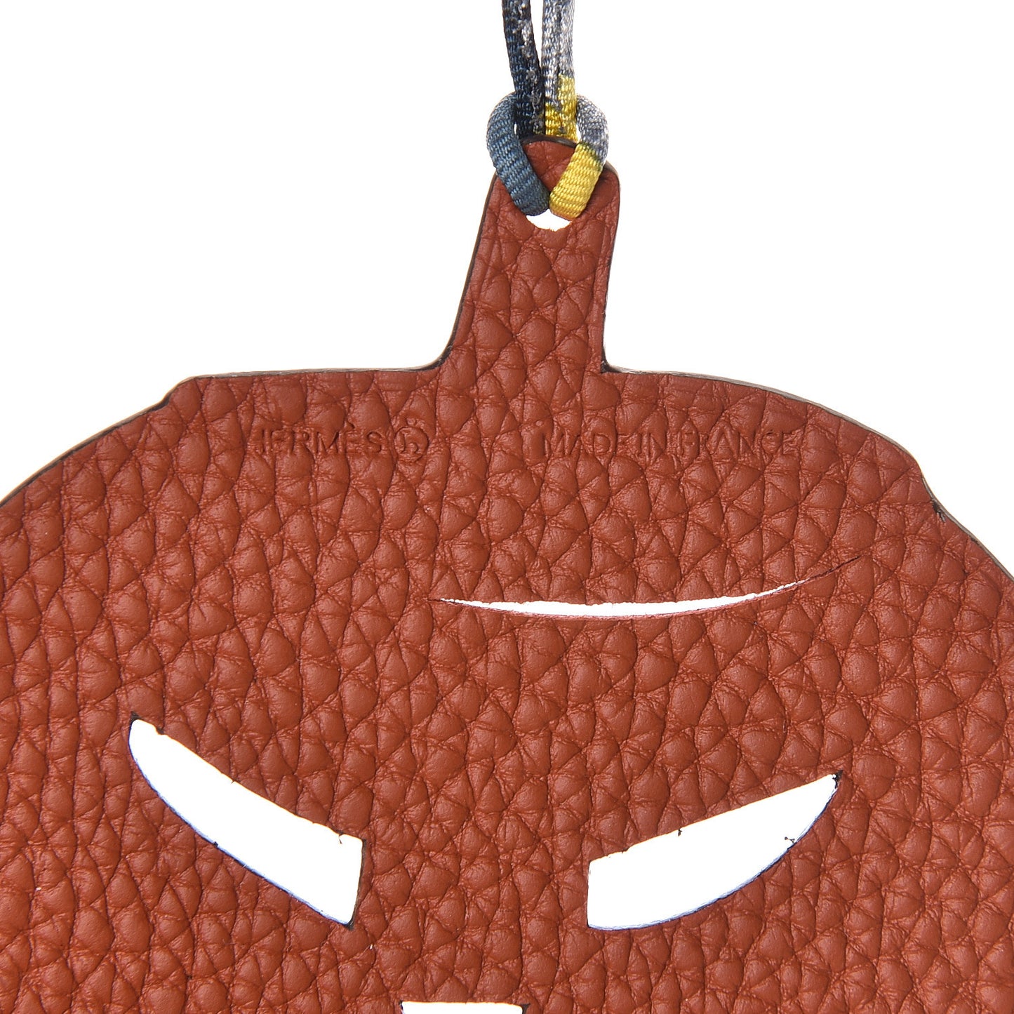 Epsom Togo Petit H Pumpkin Bag Charm Vermillion Cuivre