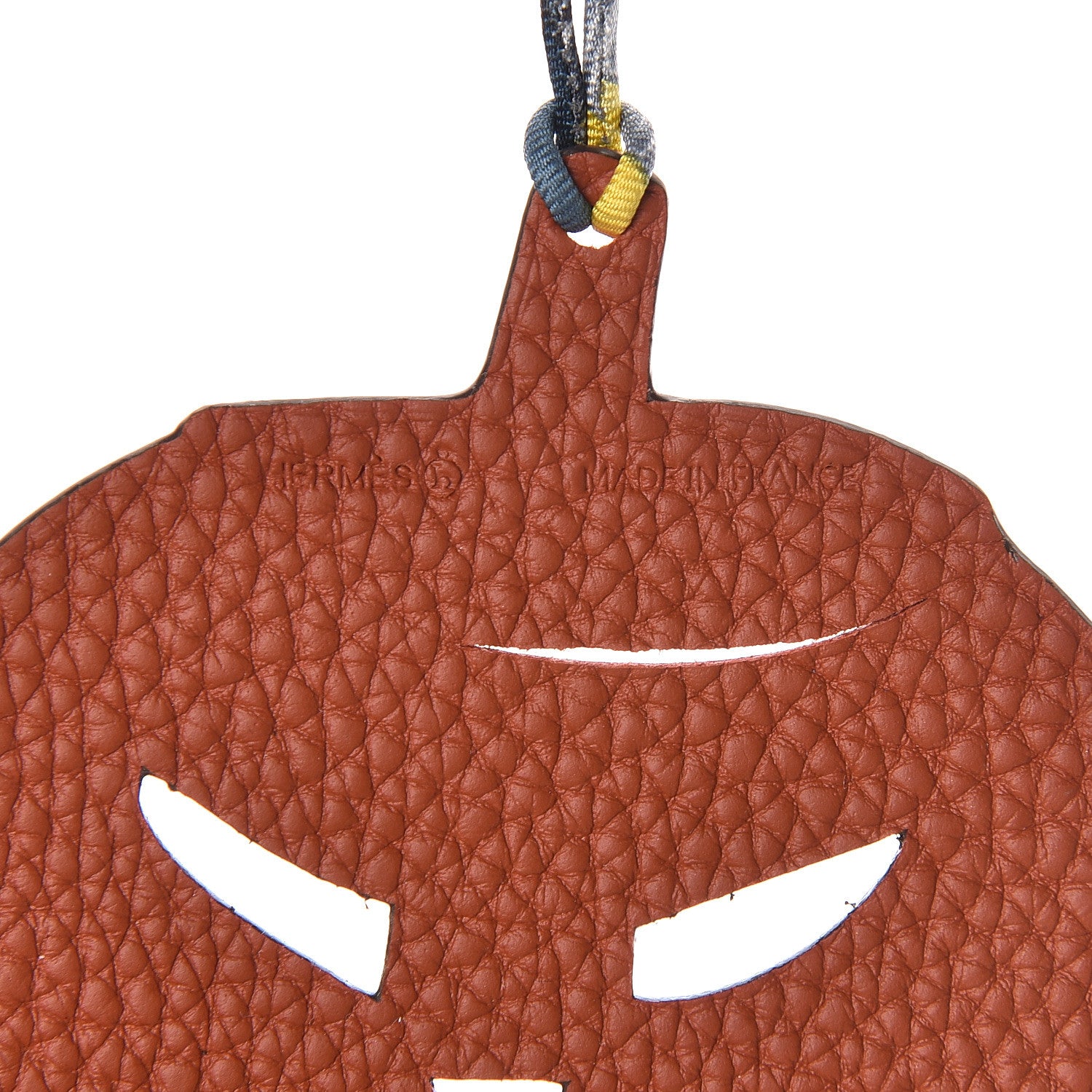 Hermes Epsom Togo Petit H Pumpkin Bag Charm Vermillion Cuivre 3 of 4