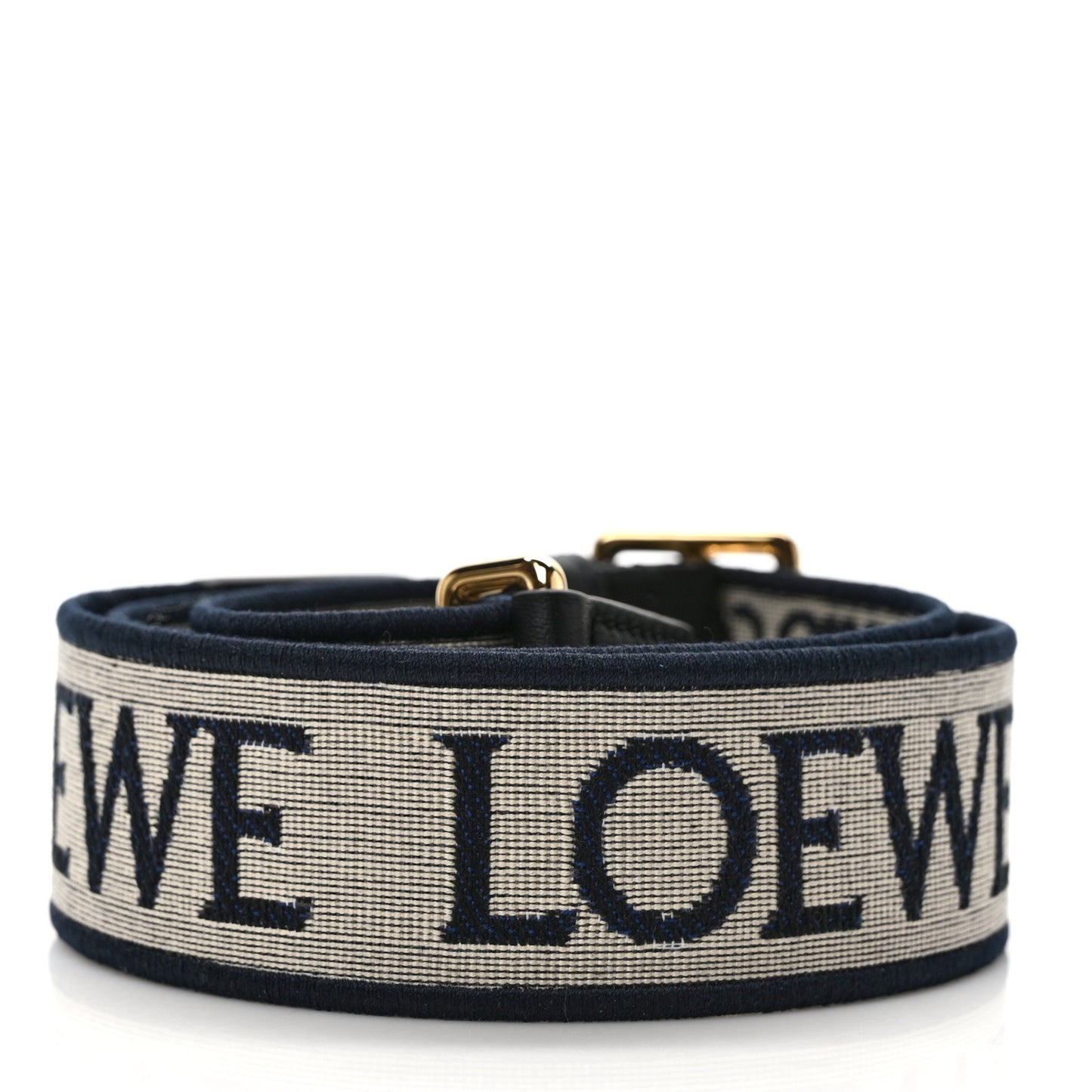 Calfskin Jacquard Anagram Strap Navy Black