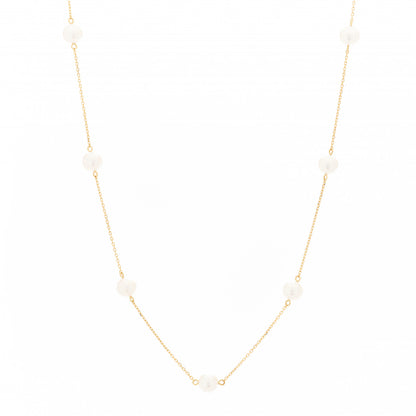 Mikimoto 18K Yellow Gold Akoya Pearl 5.5-6mm Station Necklace 1 of 6