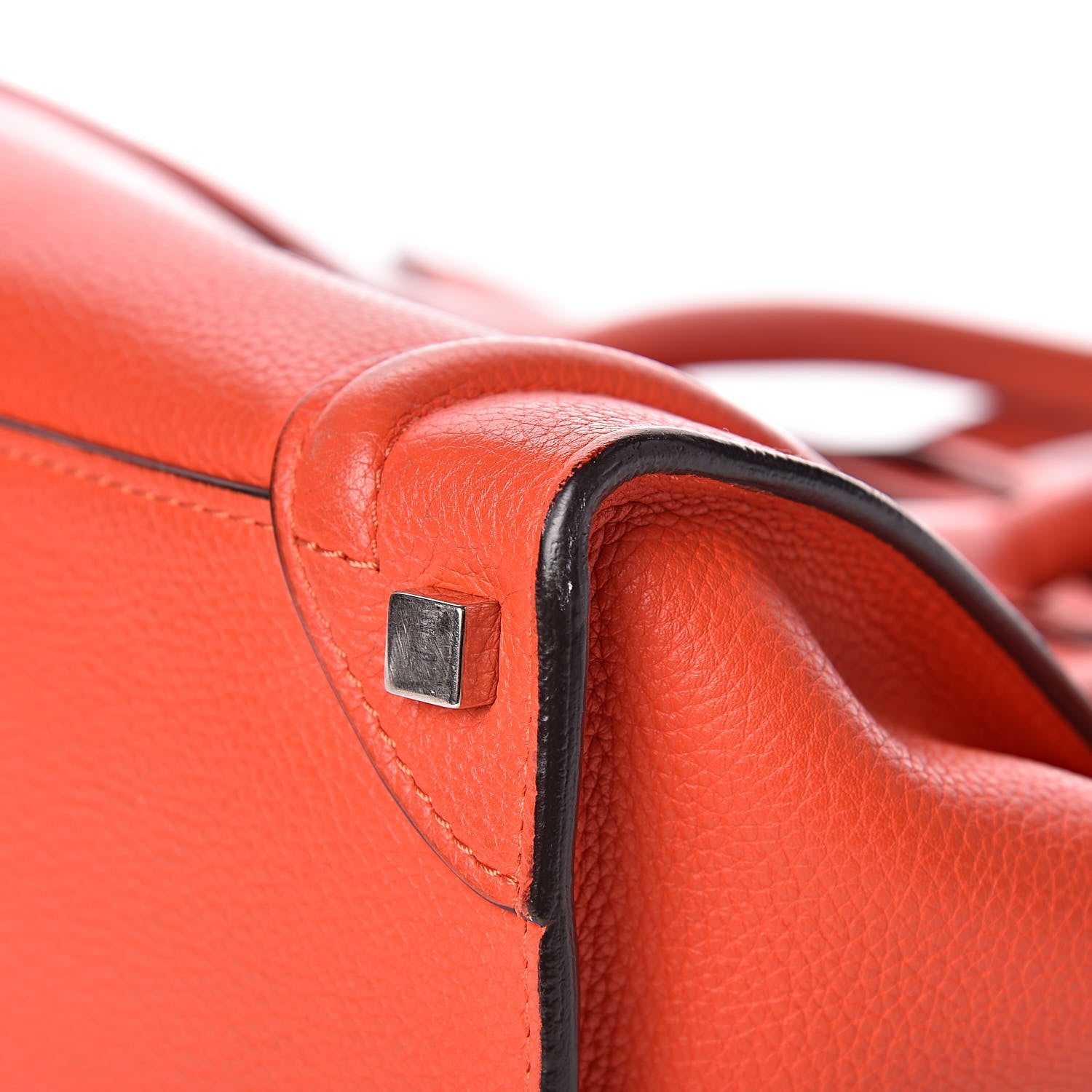 Celine Drummed Calfskin Micro Luggage Vermillion 13 of 18