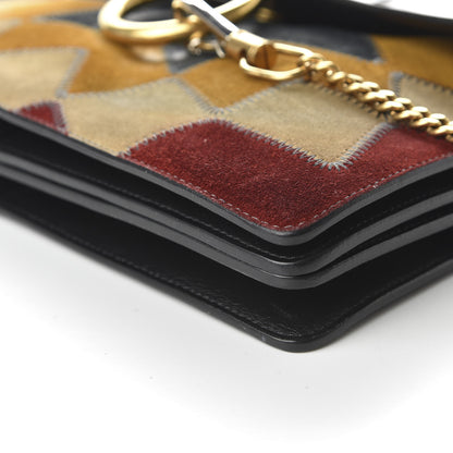 Chloe Suede Wonder Woman Patchwork Medium Faye Shoulder Bag Black 6 of 9