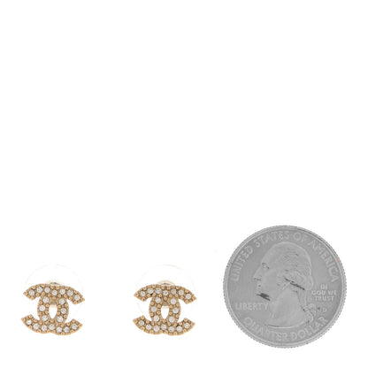 Chanel Crystal CC Earrings Gold 2 of 4