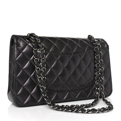 Chanel Metallic Lambskin Quilted Medium Double Flap Pewter 3 of 10