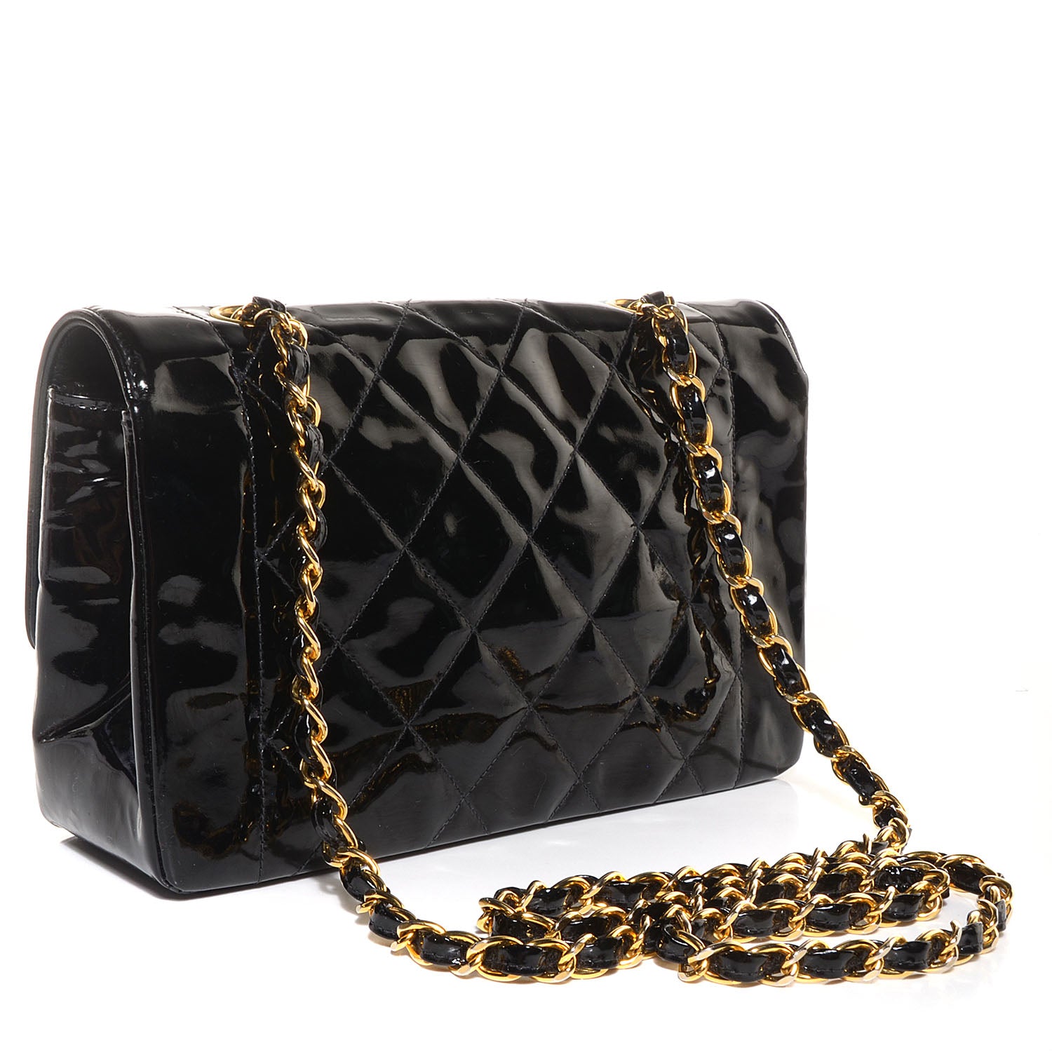 Chanel Patent Quilted Small Single Flap Bag Black 3 of 8