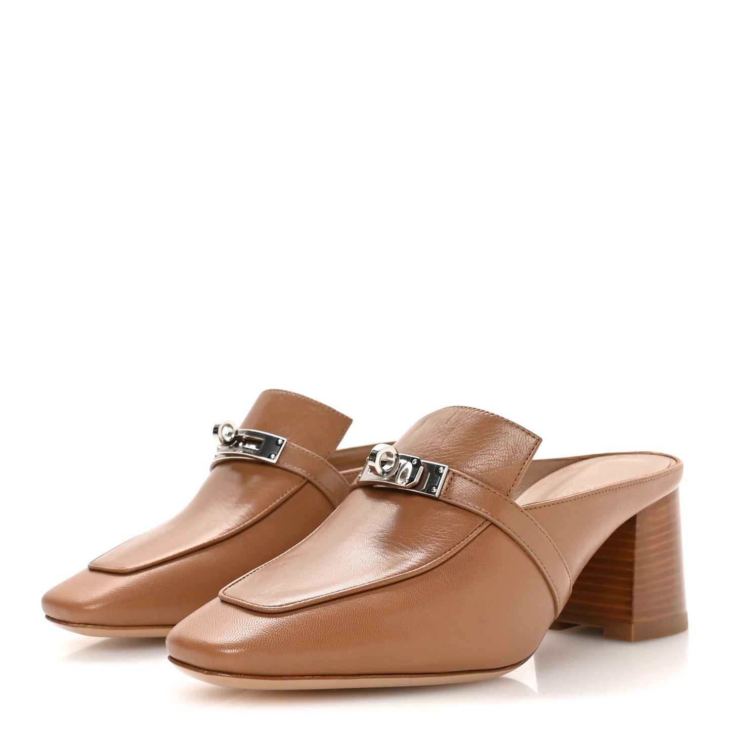 Goatskin Blossom Mules 38.5 Marron Havane