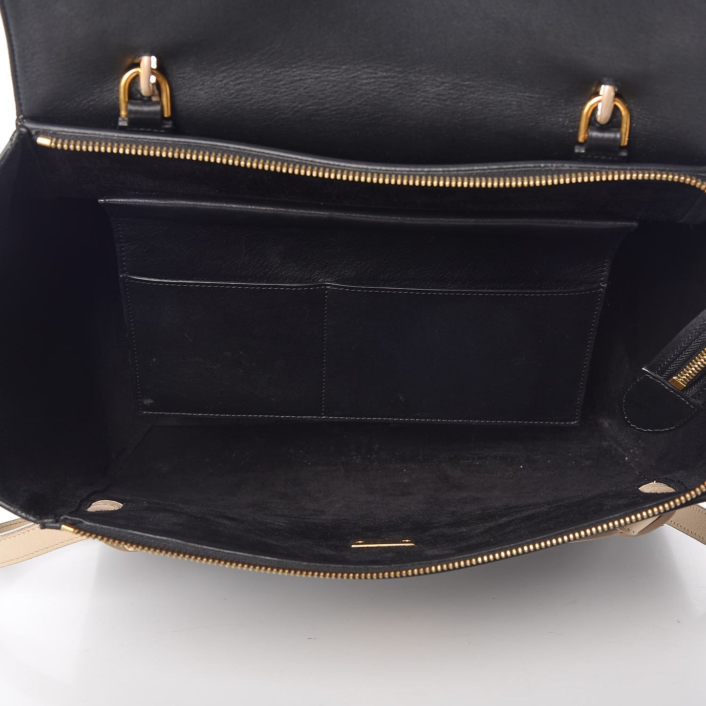 Smooth Calfskin Small Bi-Color Belt Bag Black Cream