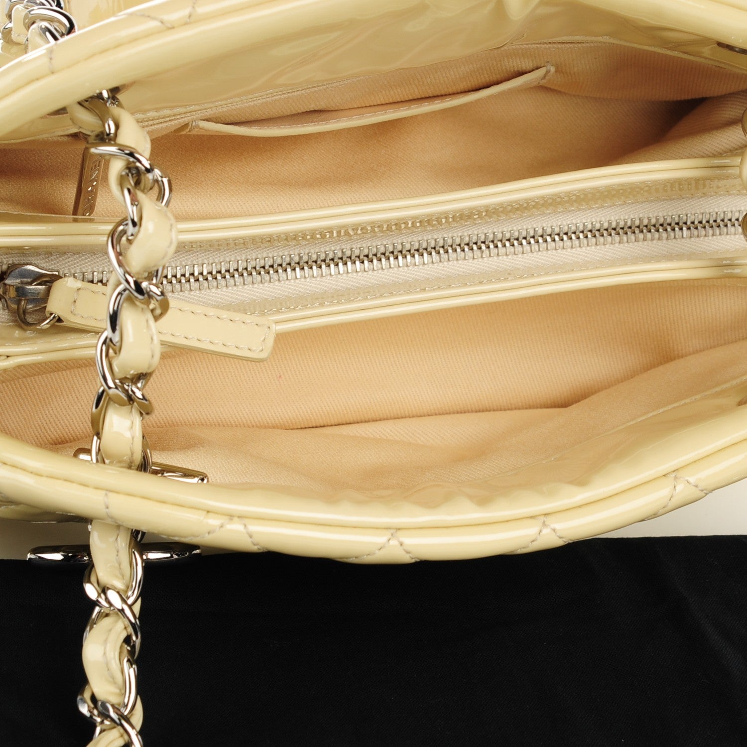 Chanel Patent Quilted Small Just Mademoiselle Light Yellow 5 of 7