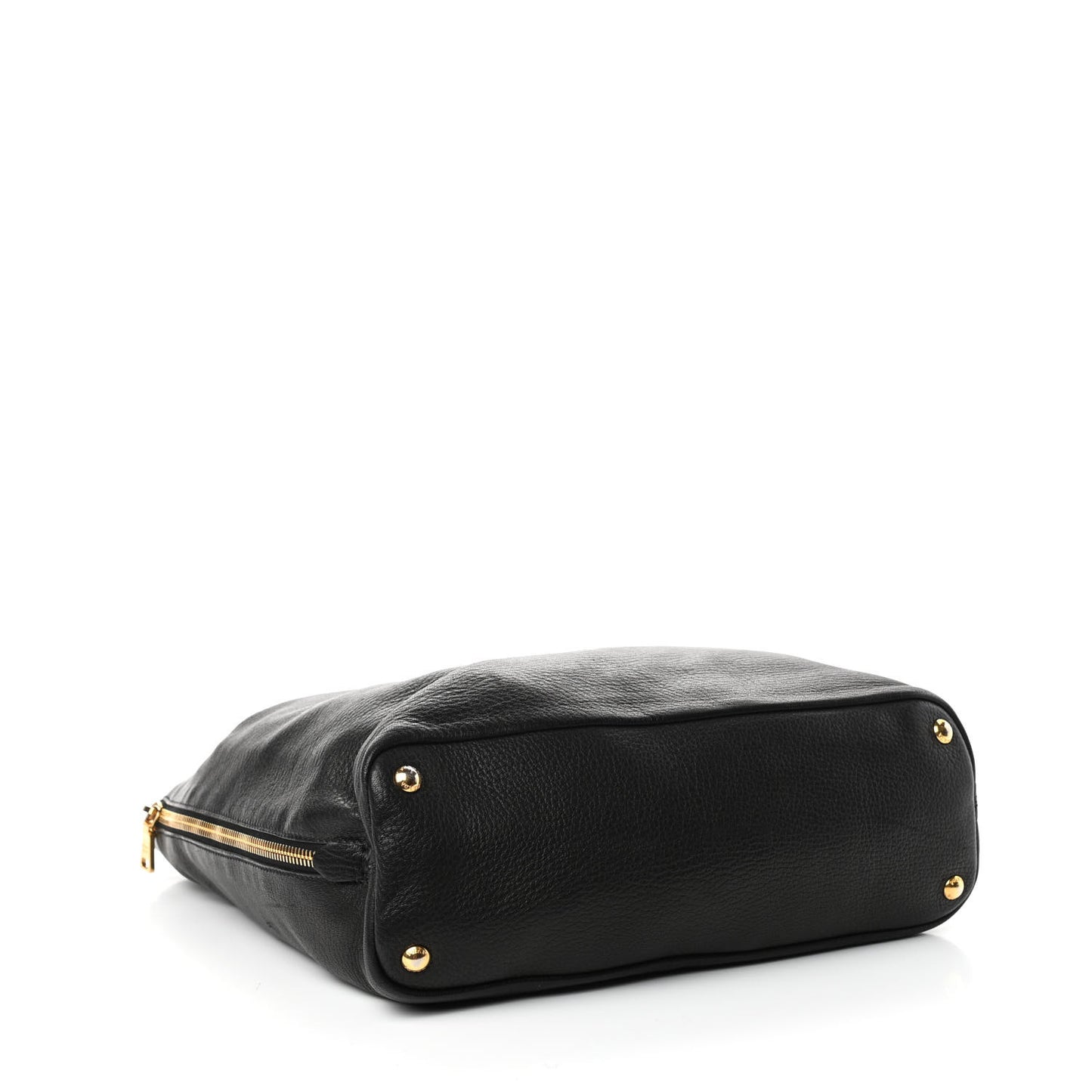 Cervo Deerskin Side Zip Tote Black