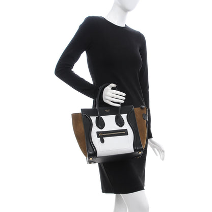 Celine Smooth Calfskin Nubuck Micro Tri-Color Luggage White 2 of 8
