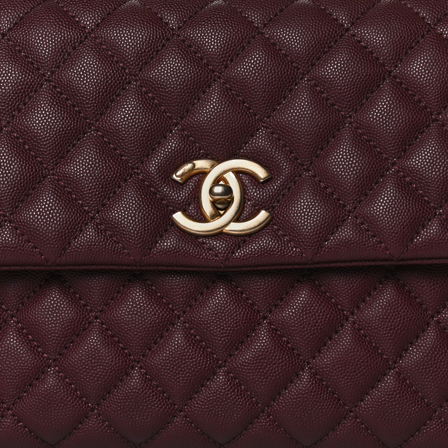 Chanel Caviar Lizard Quilted Medium Coco Handle Flap Burgundy 7 of 17