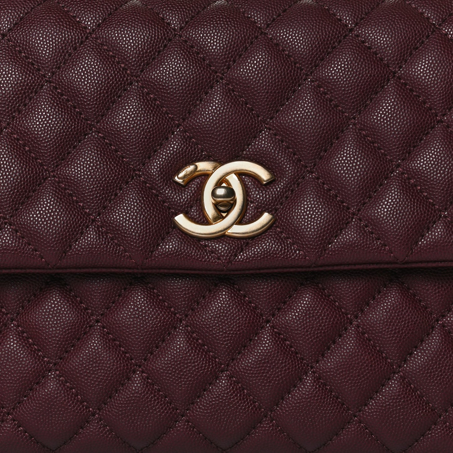 Caviar Lizard Quilted Medium Coco Handle Flap Burgundy