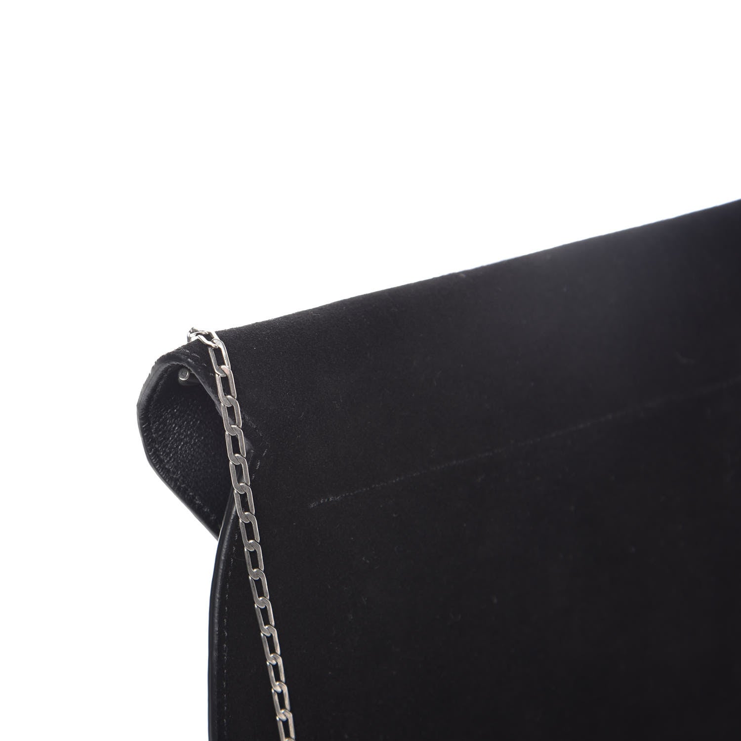 Celine Suede Calfskin Clutch on Chain Black 10 of 11