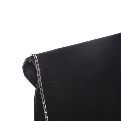 Celine Suede Calfskin Clutch on Chain Black 10 of 11
