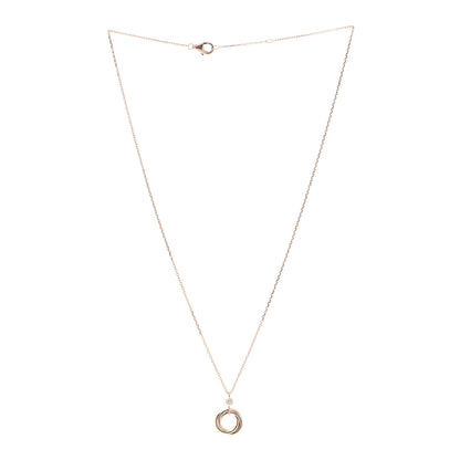 Cartier 18K Pink Yellow White Gold Diamond Trinity Pendant Necklace 3 of 5