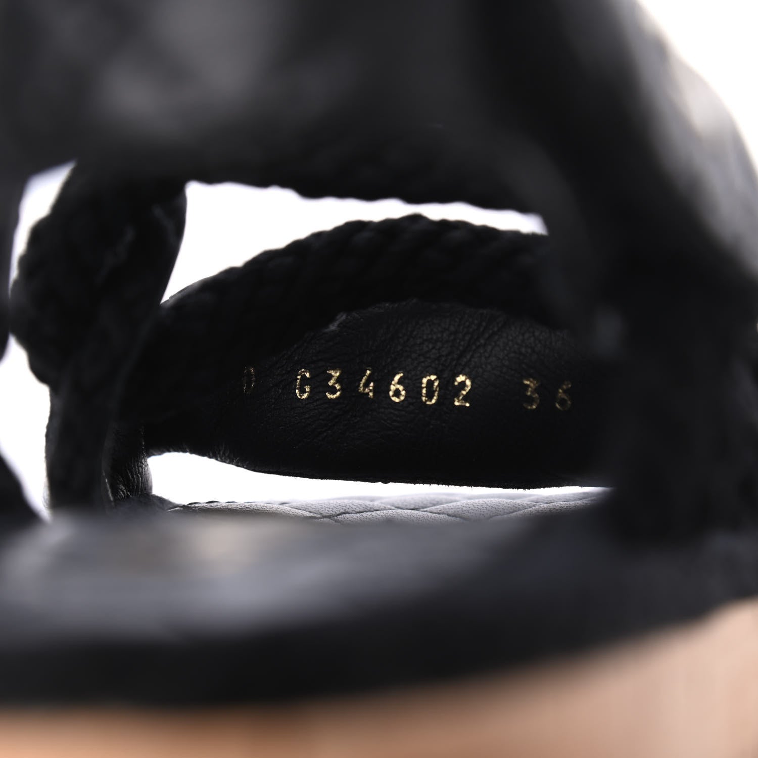 Chanel Cord Lambskin Quilted Logo Sandals 36 Black 8 of 13