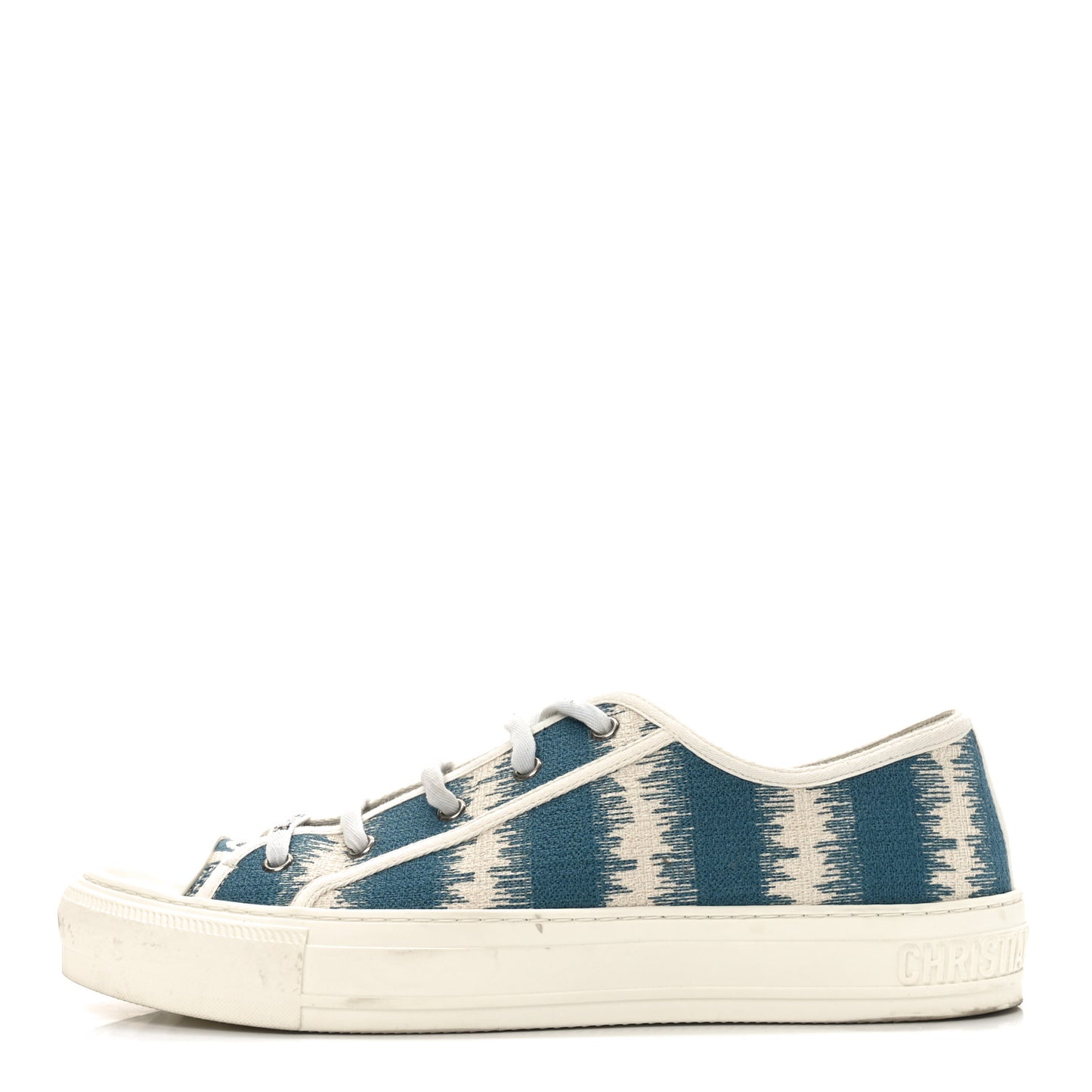 Cotton D-Stripes Walk'N'Dior Low Top Sneakers 42 Deep Ocean
