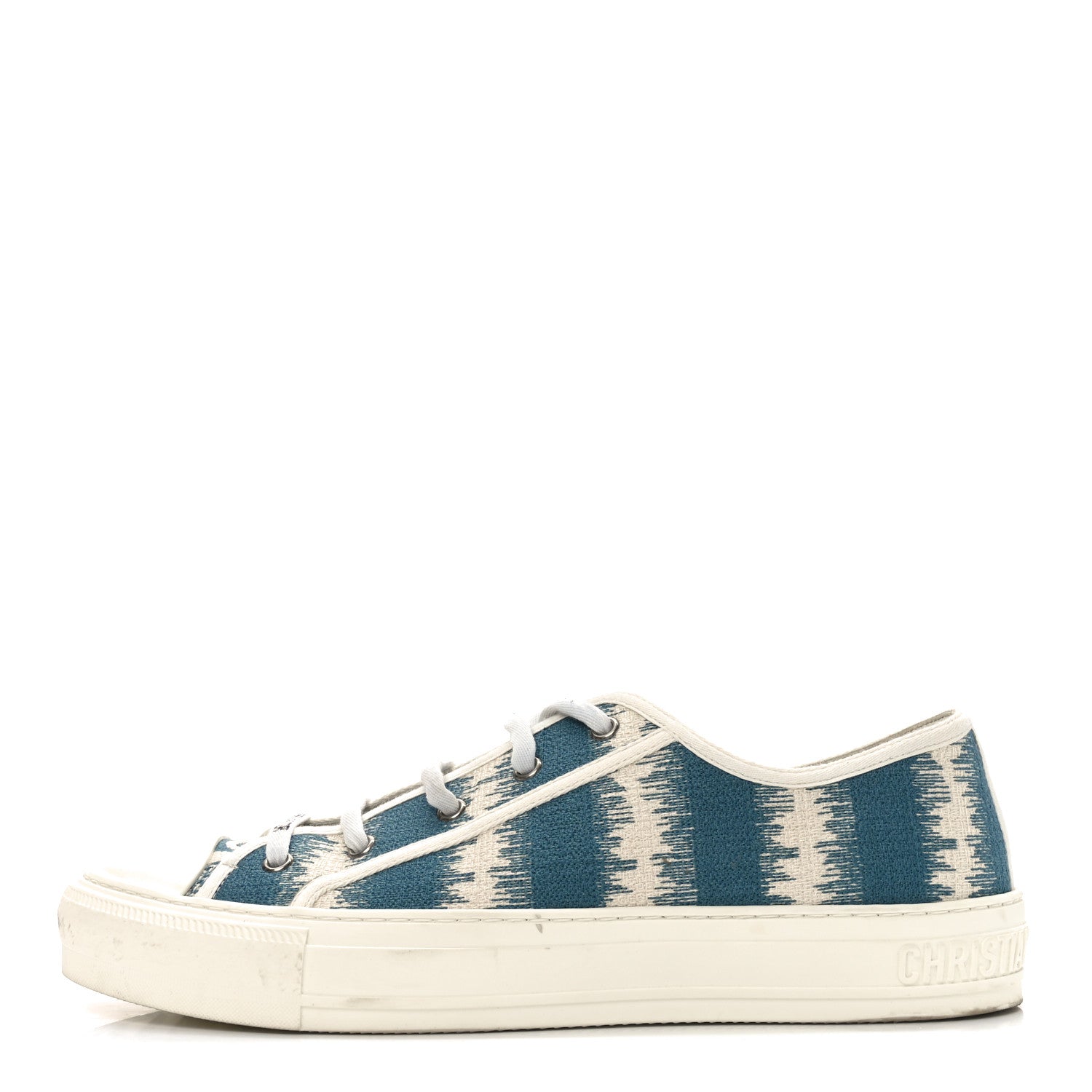 Christian Dior Cotton D-Stripes Walk'N'Dior Low Top Sneakers 42 Deep Ocean 1 of 8