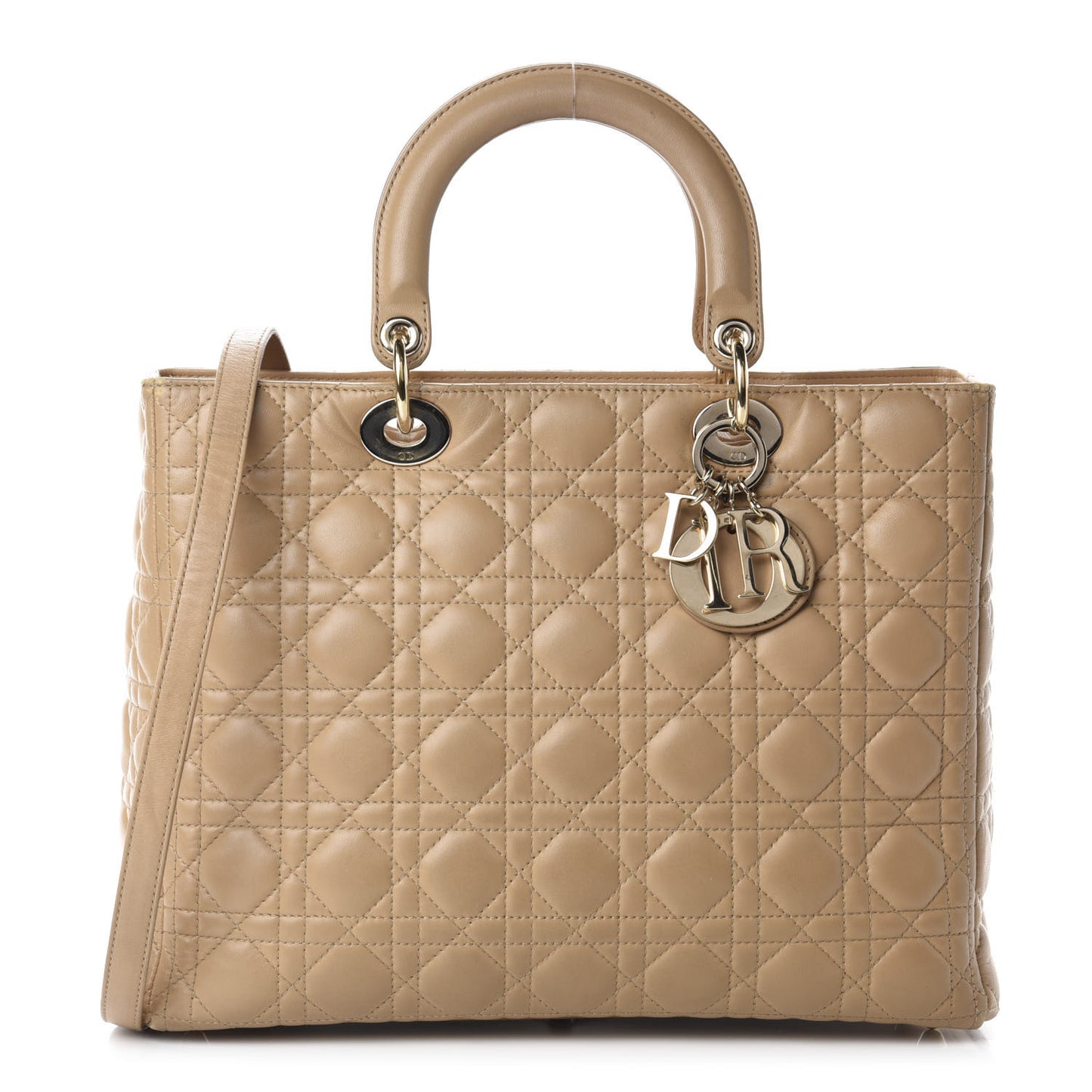 Lambskin Cannage Large Lady Dior Beige