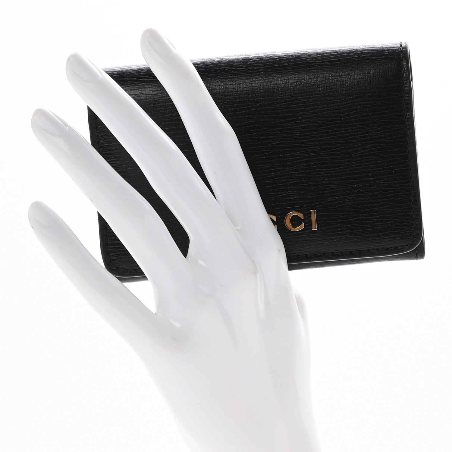 Gucci Azalea Calfskin Script Card Case Black 2 of 10