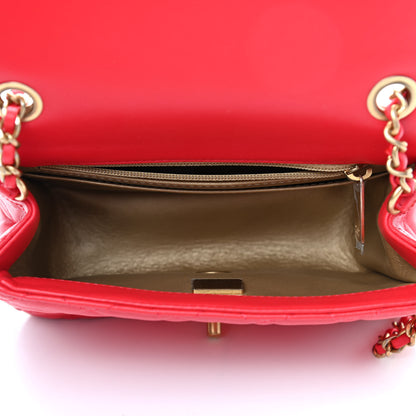 Chanel Lambskin Quilted Mini Pearl Crush Flap Red 4 of 4