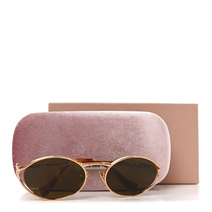 Miu Miu Metal Oval Sunglasses SMU52Y Tortoise Loden 7 of 7