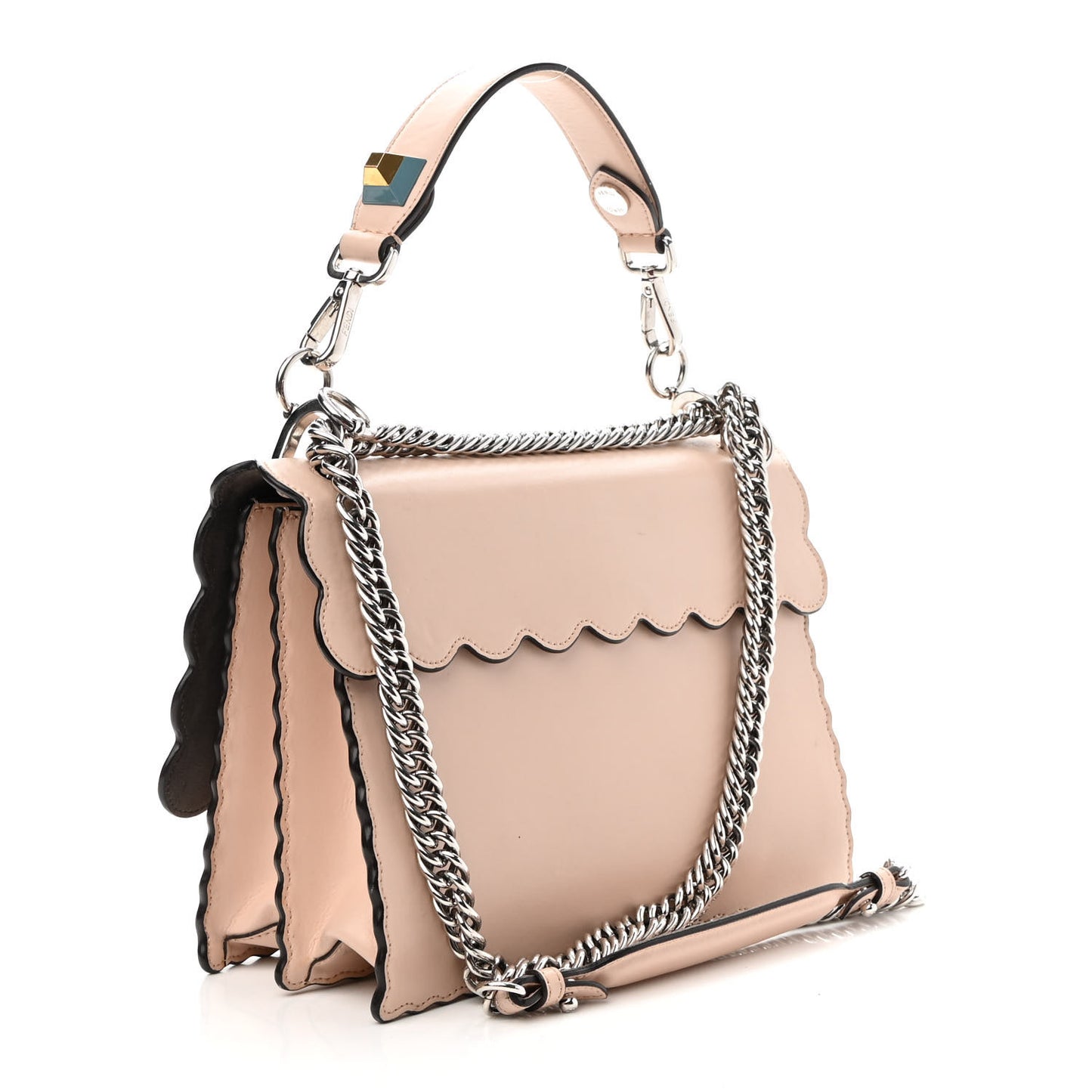 Vitello Liberty Scalloped Studded Kan I Shoulder Bag Plaster