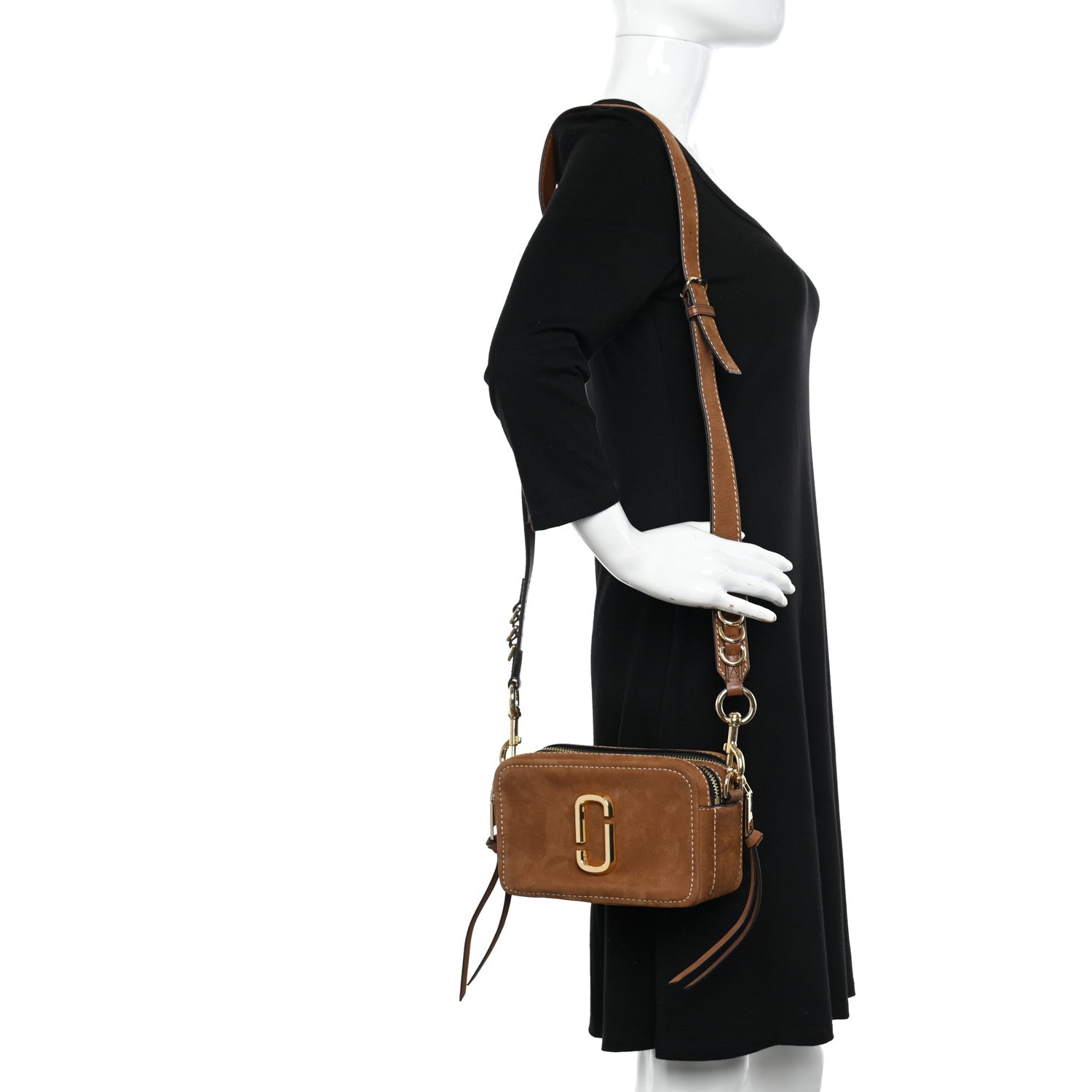 Marc Jacobs Suede The Softshot 27 Bag Tan 3 of 11