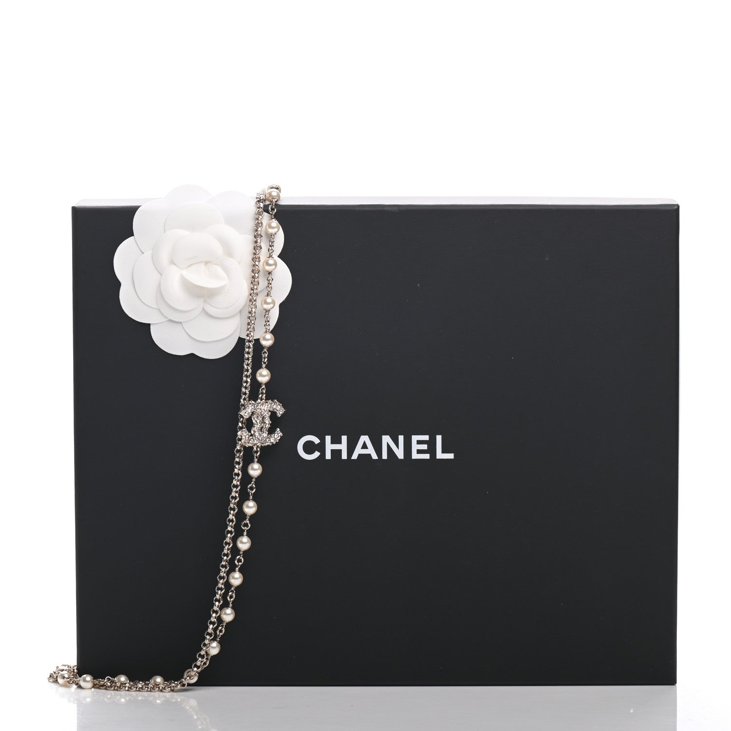 Chanel Pearl Crystal Camellia Express Multistrand Necklace Gold 5 of 5