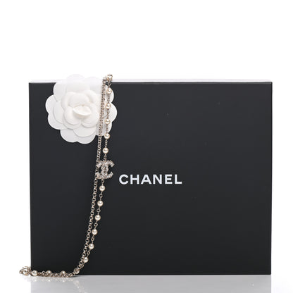 Chanel Pearl Crystal Camellia Express Multistrand Necklace Gold 5 of 5